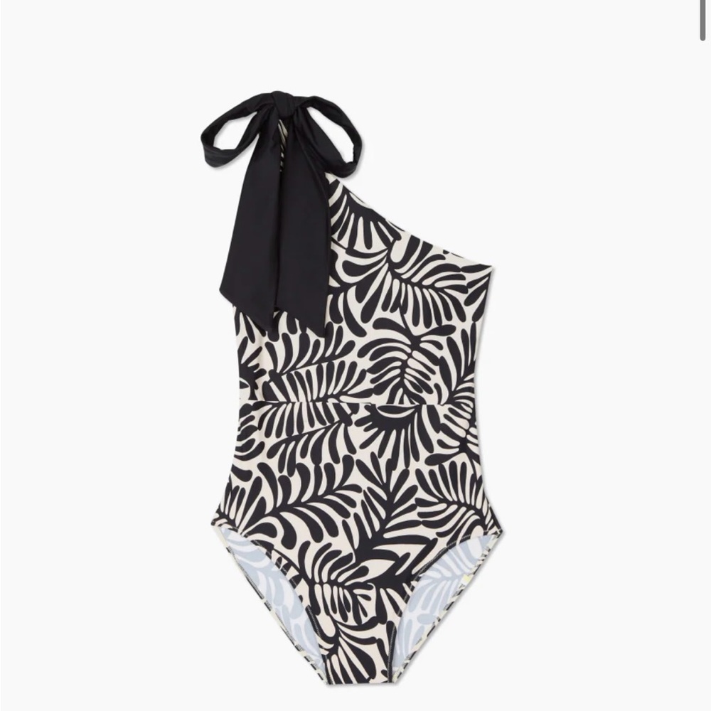 Summersalt Bow-Shoulder Ruched Sidestroke